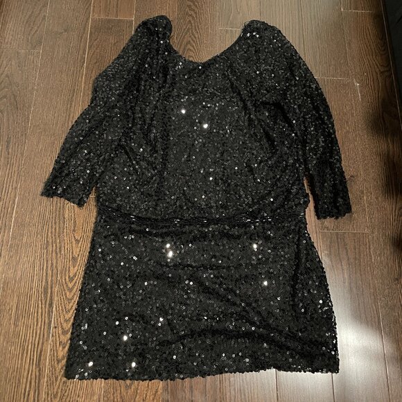 Smart Set Black Sequins Mini Dress - Picture 1 of 9